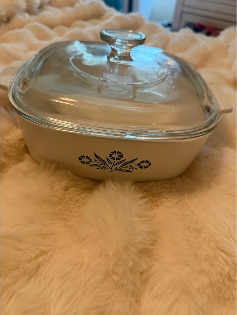 Vintage CorningWare Blue Cornflower Casserole Dish with Glass Lid